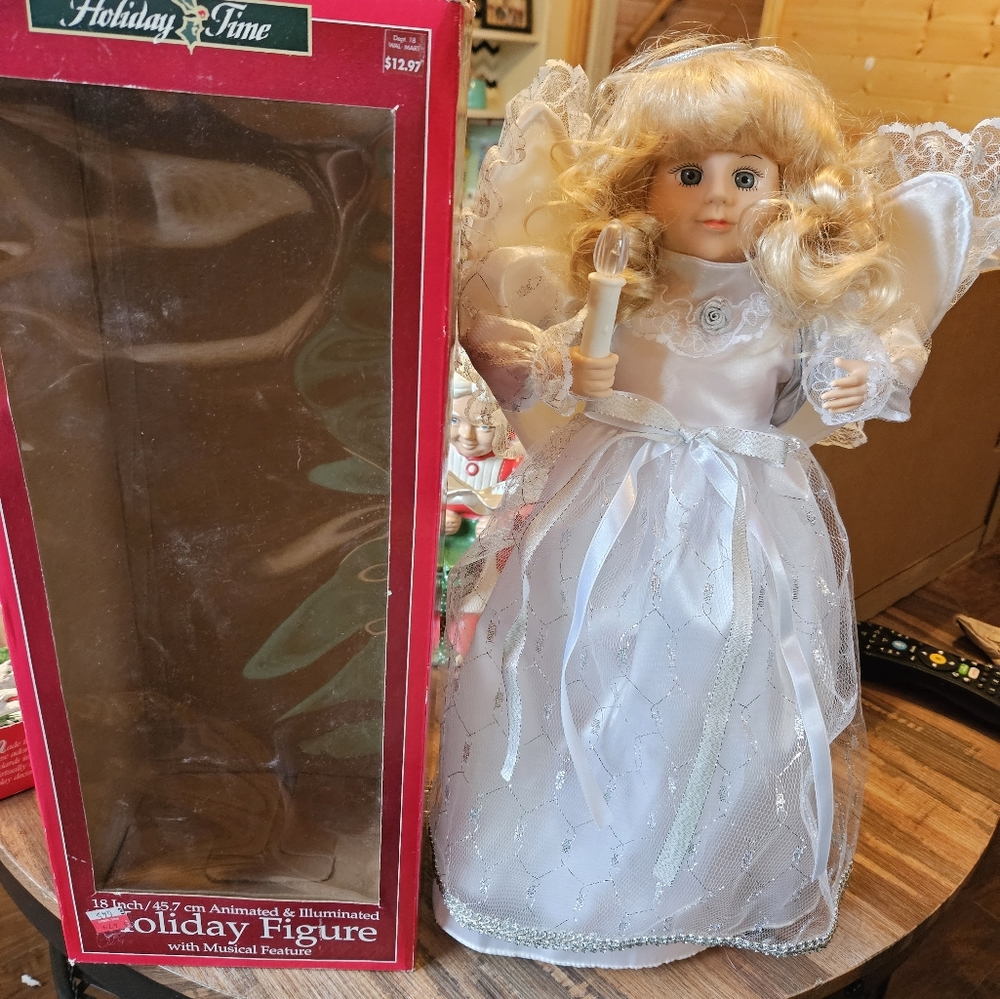 Holiday Time Motion-ettes of Christmas ANGEL 18" Animated & Illuminated 1999 Vtg